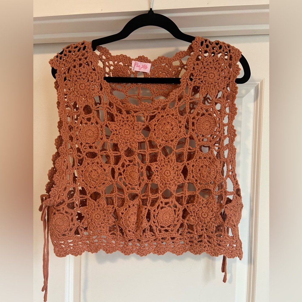 Pink Lily Crochet Crop Top